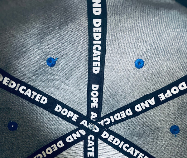 The Logo Snapback Hat Gray Denim/Blue/Wht - Dope And Dedicated