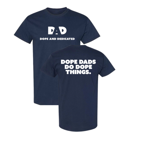 Dope Dads Do Dope Things Short Sleeved Shirt - Navy Blue