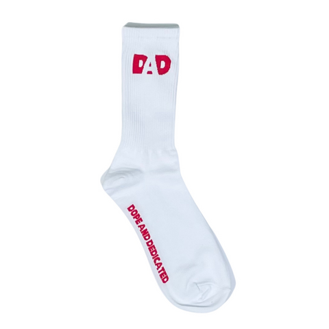 Dope Dad Socks - White/Red - Dope And Dedicated