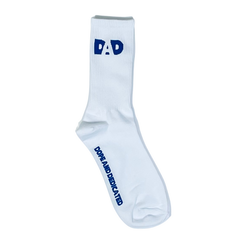 Dope Dad Socks - White/Blue - Dope And Dedicated