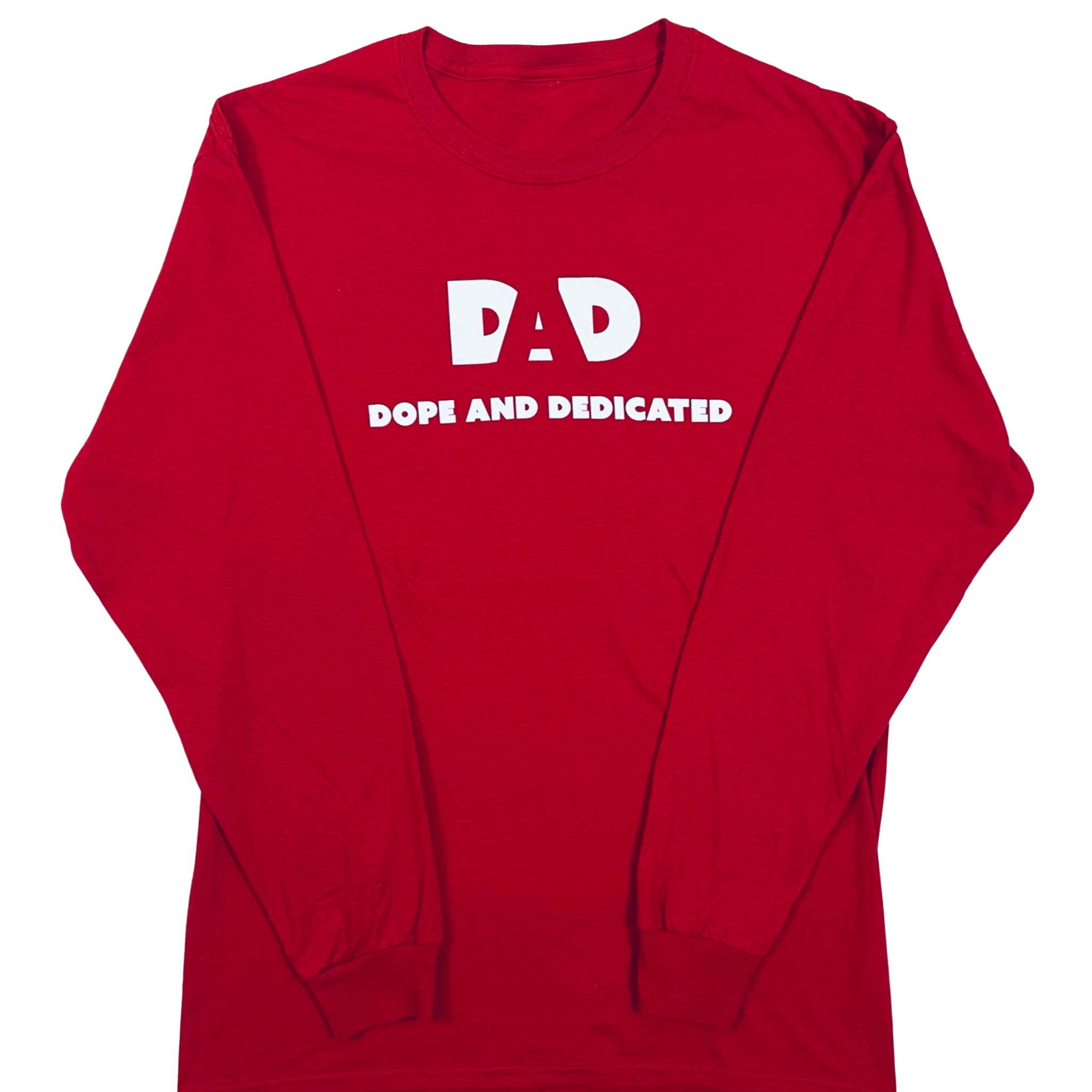 Dope Dads Do Dope Things Long Sleeve Shirt - Red - Dope And Dedicated